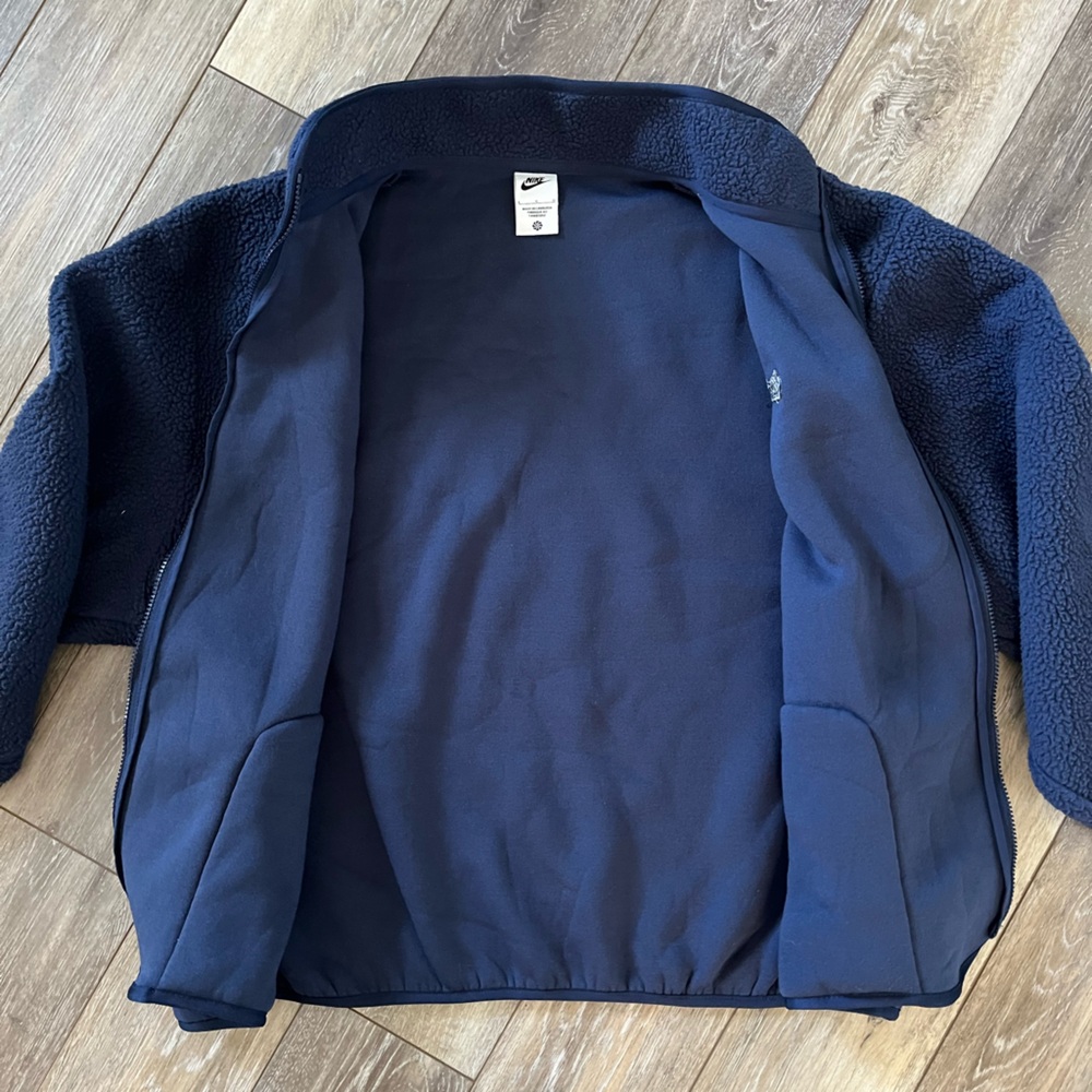 Nike Club Fleece Sherpa Winterized Navy Blue Full Zip Jacket Men’s Large - Picture 8 of 13